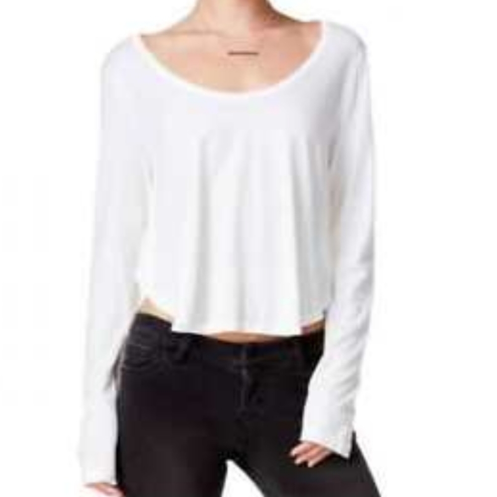 Chelsea Sky XL Antique White Thin Crop Top  Plus